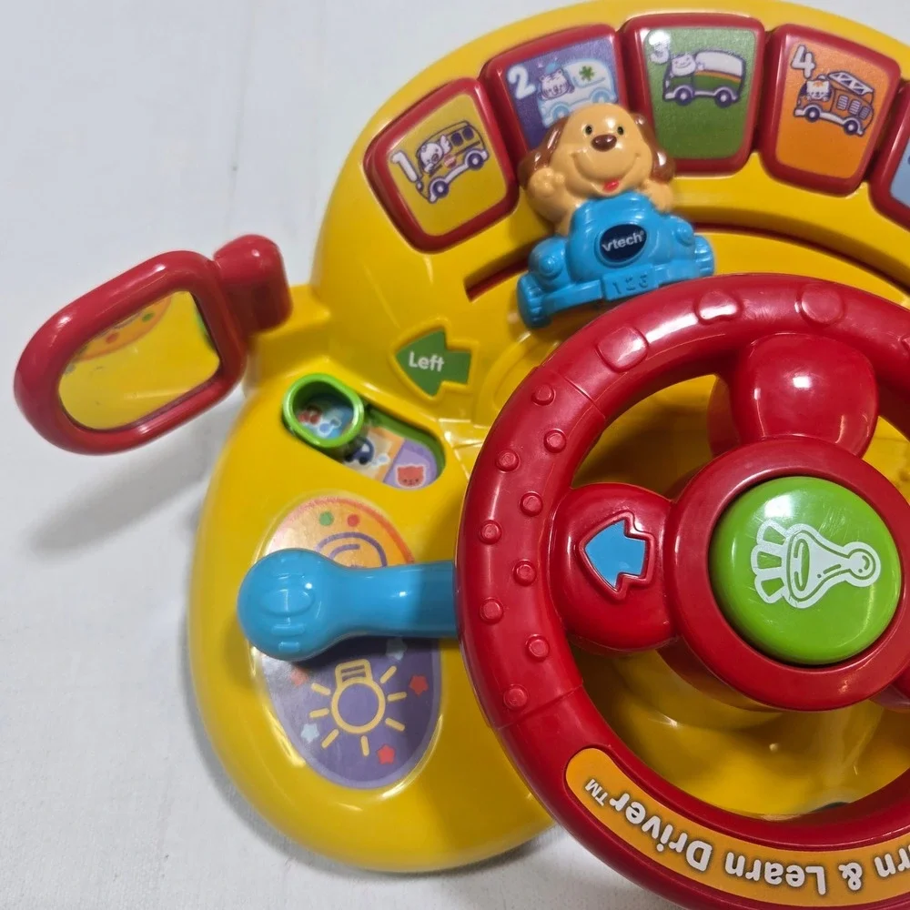 VTech Turn and Learn Driver Baby Toy Yellow Steering Wheel Interactive Learning